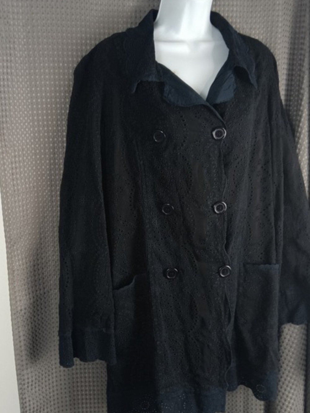 Johnny Was Eyelet Coat, XL